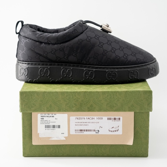 size 7.5G - Gucci Nylon GG Black Boots padded drawstring main image 12